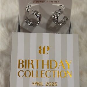 BP Shiny Silver Textured Hoop Earrings